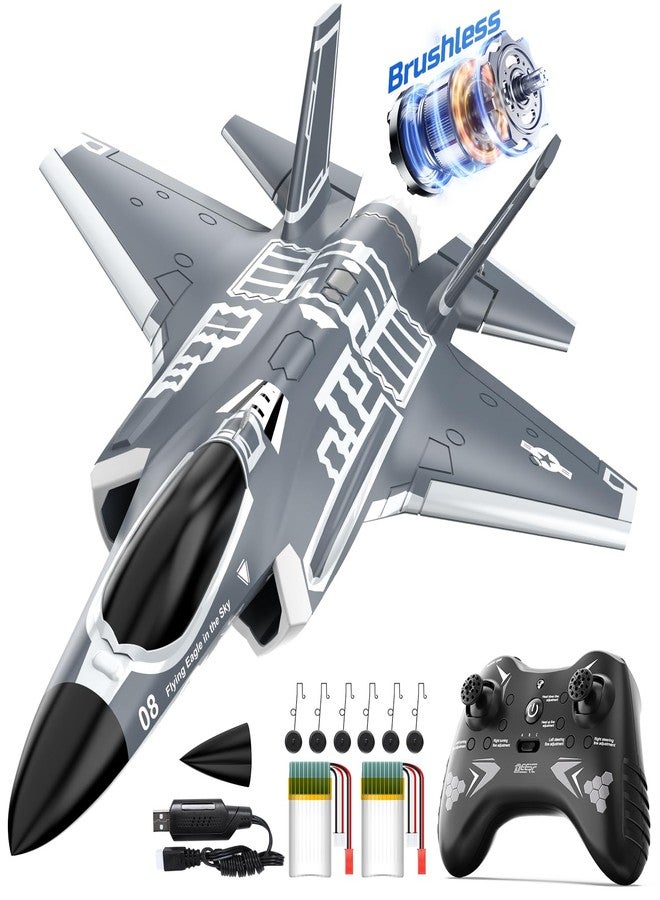 DEERC F35 4 Channel Brushless RC Plane for Adults Remote Control Airplane EDF Fighter Jet,2.4GHz 6-axis Gyro Stabilizer EPP RTF Hobby Glider Aircraft Plane Easy to Fly for Advance Player - Image 1